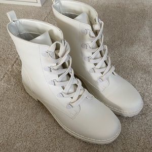 White Combat Boots